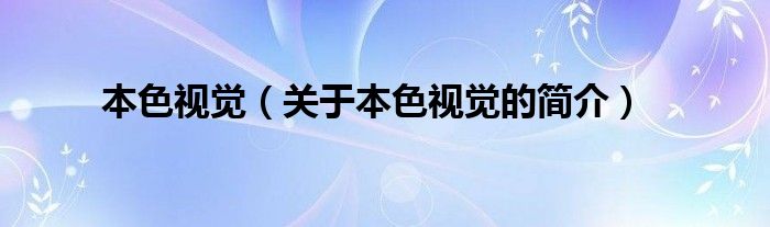 本色視覺（關(guān)于本色視覺的簡介）