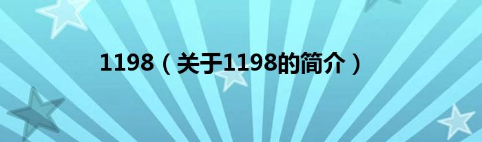 1198（關(guān)于1198的簡介）