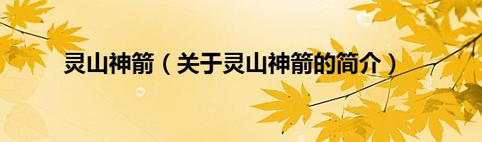 靈山神箭（關(guān)于靈山神箭的簡(jiǎn)介）