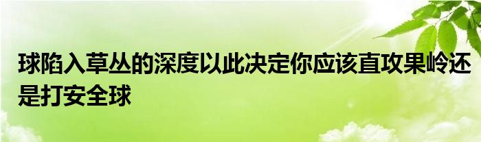 球陷入草叢的深度以此決定你應該直攻果嶺還是打安全球