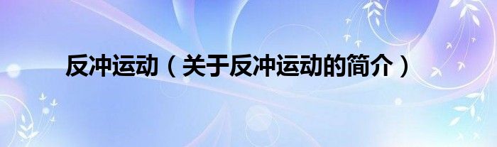 反沖運動（關于反沖運動的簡介）