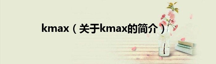 kmax（關(guān)于kmax的簡介）