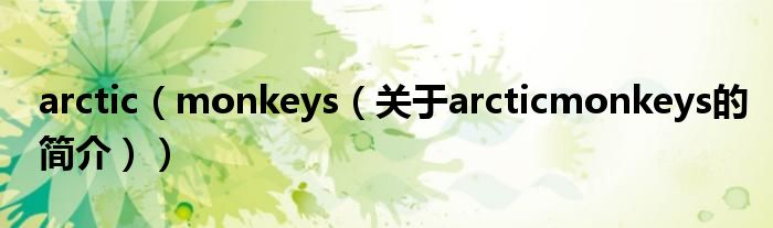 arctic（monkeys（關(guān)于arcticmonkeys的簡(jiǎn)介））