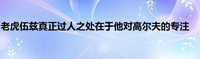 老虎伍茲真正過(guò)人之處在于他對(duì)高爾夫的專(zhuān)注