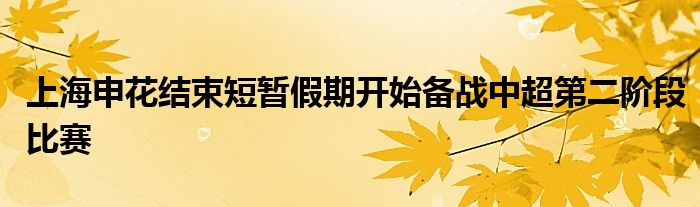 上海申花結束短暫假期開始備戰(zhàn)中超第二階段比賽