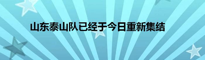 山東泰山隊已經(jīng)于今日重新集結