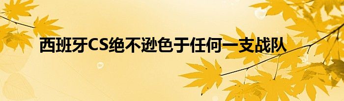 西班牙CS絕不遜色于任何一支戰(zhàn)隊(duì)