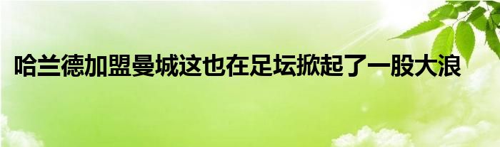 哈蘭德加盟曼城這也在足壇掀起了一股大浪