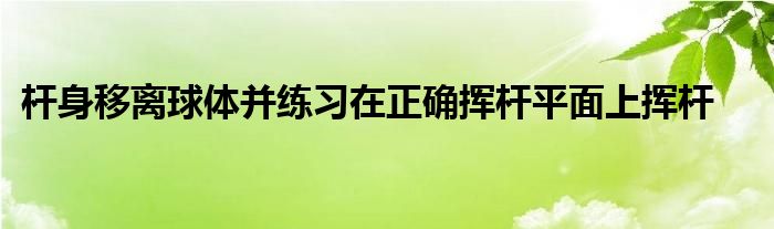 桿身移離球體并練習(xí)在正確揮桿平面上揮桿