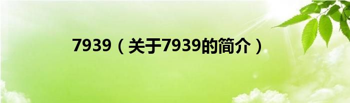 7939（關于7939的簡介）