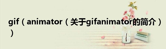 gif（animator（關(guān)于gifanimator的簡(jiǎn)介））