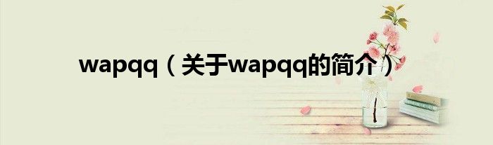 wapqq（關(guān)于wapqq的簡介）