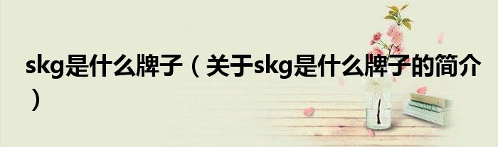 skg是什么牌子（關(guān)于skg是什么牌子的簡(jiǎn)介）