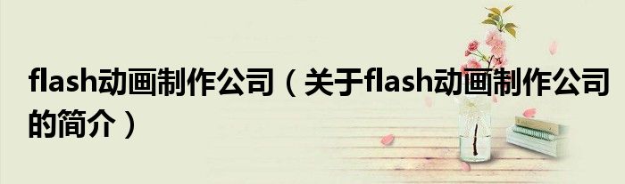 flash動畫制作公司（關于flash動畫制作公司的簡介）