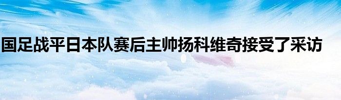 國足戰(zhàn)平日本隊賽后主帥揚科維奇接受了采訪