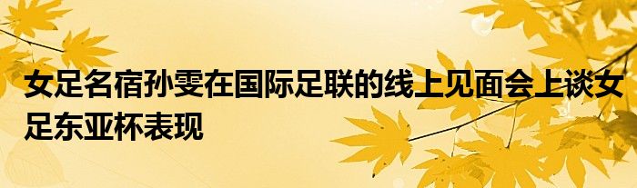 女足名宿孫雯在國(guó)際足聯(lián)的線上見(jiàn)面會(huì)上談女足東亞杯表現(xiàn)