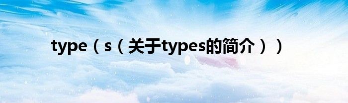 type（s（關于types的簡介））