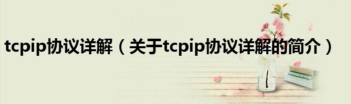 tcpip協(xié)議詳解（關(guān)于tcpip協(xié)議詳解的簡介）