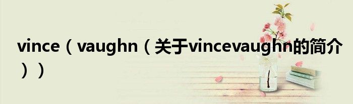 vince（vaughn（關(guān)于vincevaughn的簡(jiǎn)介））