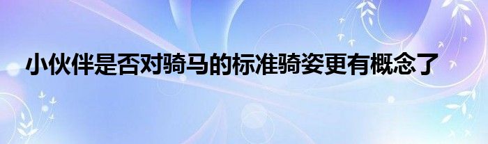 小伙伴是否對(duì)騎馬的標(biāo)準(zhǔn)騎姿更有概念了