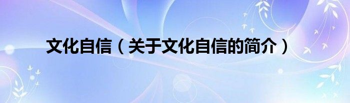 文化自信（關(guān)于文化自信的簡介）