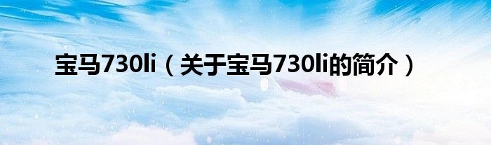 寶馬730li（關(guān)于寶馬730li的簡(jiǎn)介）