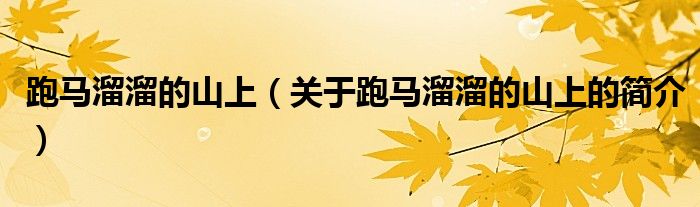 跑馬溜溜的山上（關(guān)于跑馬溜溜的山上的簡(jiǎn)介）