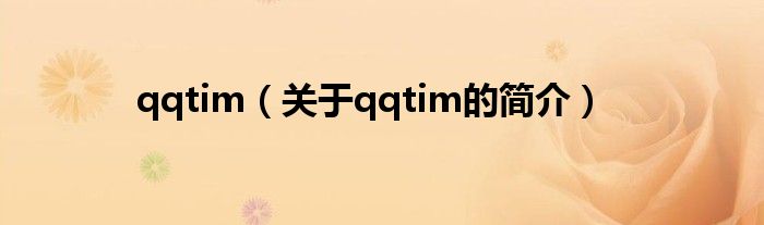 qqtim（關(guān)于qqtim的簡(jiǎn)介）