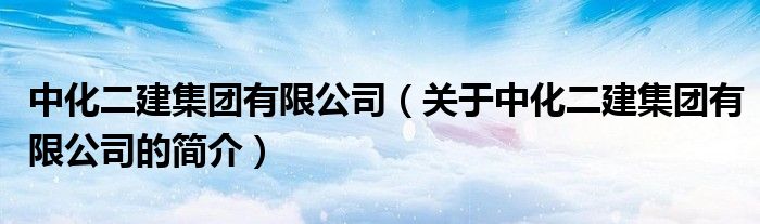 中化二建集團(tuán)有限公司（關(guān)于中化二建集團(tuán)有限公司的簡介）