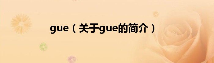 gue（關(guān)于gue的簡介）