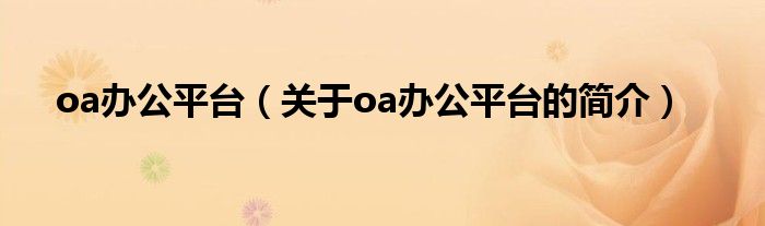 oa辦公平臺(tái)（關(guān)于oa辦公平臺(tái)的簡(jiǎn)介）