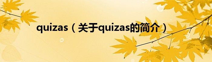 quizas（關(guān)于quizas的簡(jiǎn)介）