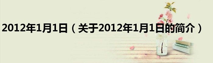 2012年1月1日（關(guān)于2012年1月1日的簡介）