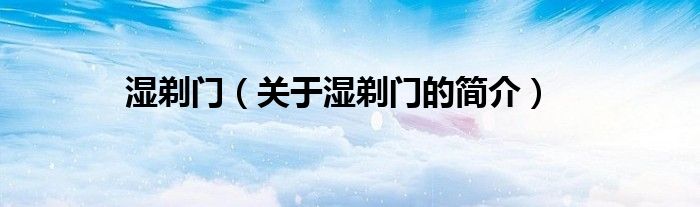 濕剃門（關(guān)于濕剃門的簡(jiǎn)介）