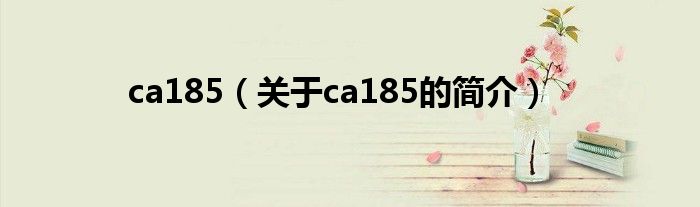 ca185（關(guān)于ca185的簡介）