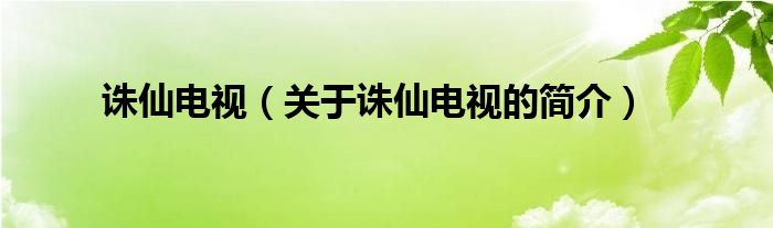 誅仙電視（關(guān)于誅仙電視的簡(jiǎn)介）