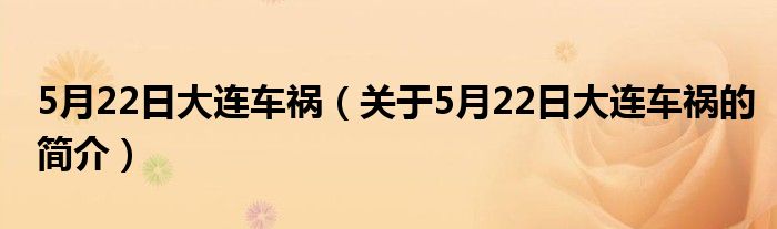 5月22日大連車禍（關(guān)于5月22日大連車禍的簡(jiǎn)介）