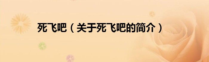 死飛吧（關(guān)于死飛吧的簡介）