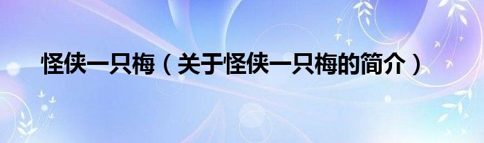 怪俠一只梅（關(guān)于怪俠一只梅的簡介）