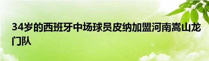 34歲的西班牙中場(chǎng)球員皮納加盟河南嵩山龍門(mén)隊(duì)