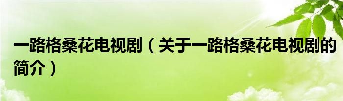 一路格?；娨晞。P(guān)于一路格桑花電視劇的簡(jiǎn)介）