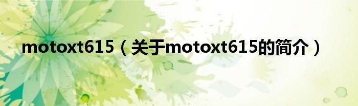 motoxt615（關(guān)于motoxt615的簡介）