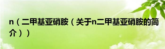 n（二甲基亞硝胺（關(guān)于n二甲基亞硝胺的簡(jiǎn)介））