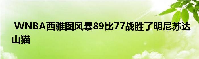  WNBA西雅圖風暴89比77戰(zhàn)勝了明尼蘇達山貓