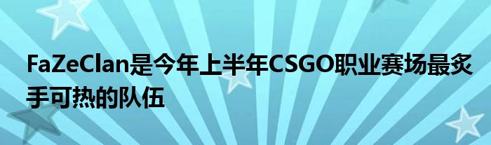 FaZeClan是今年上半年CSGO職業(yè)賽場最炙手可熱的隊(duì)伍