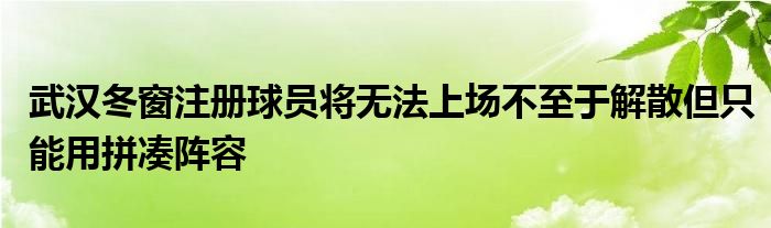 武漢冬窗注冊(cè)球員將無(wú)法上場(chǎng)不至于解散但只能用拼湊陣容