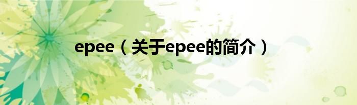 epee（關于epee的簡介）