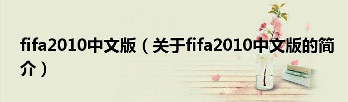 fifa2010中文版（關于fifa2010中文版的簡介）