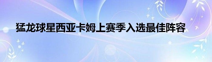 猛龍球星西亞卡姆上賽季入選最佳陣容