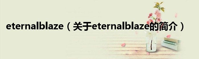 eternalblaze（關(guān)于eternalblaze的簡(jiǎn)介）